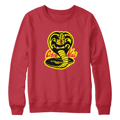 Cobra Kai Logo Adult Red Crewneck