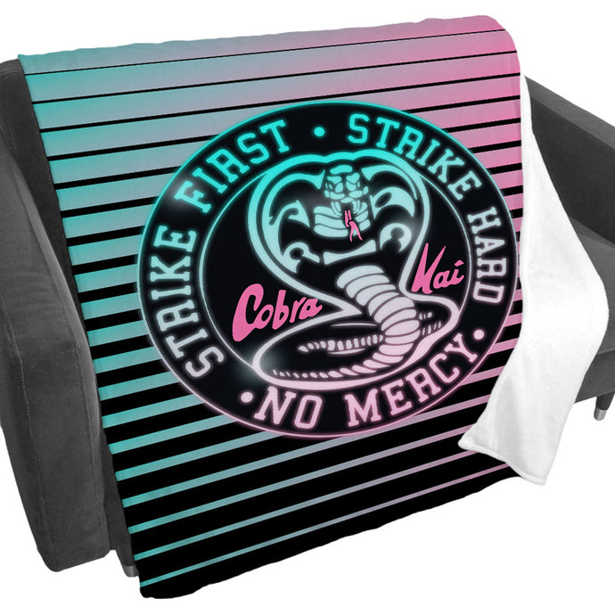 Cobra Kai Neon Logo Gradient Fleece Blanket